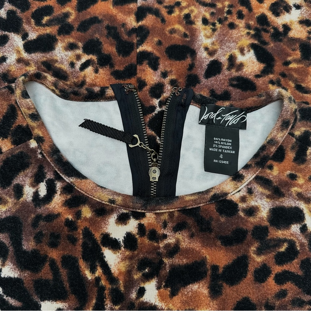 Vintage Lord and Taylor animal print dress size 4 - Picture 2 of 4